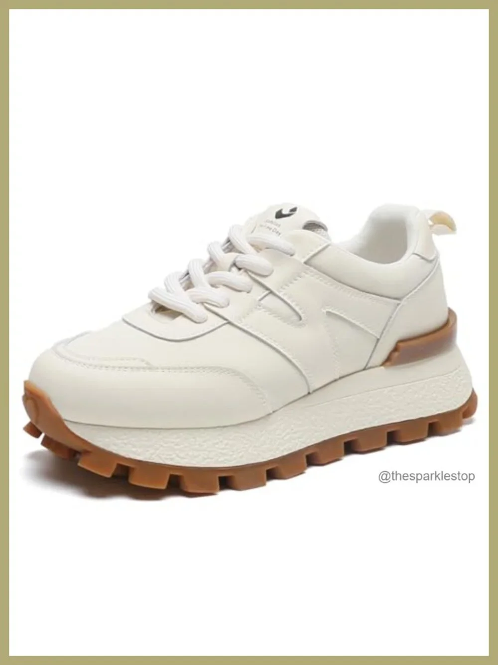 Women's Platform Chunky Sneakers Lace-up Walking Shoes 1.96in Heel Breathable